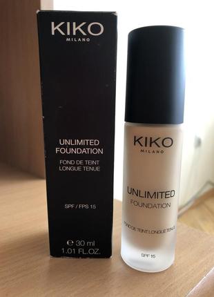 Kiko unlimited foundation spf 15 (відтінок neutral gold 30). оригінал із італії