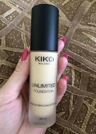 Kiko unlimited foundation spf 15 (оттенок neutral gold 30). оригинал из италии3 фото
