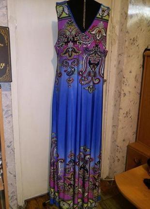Стрейч,трикотаж-масло,довге плаття-сукня-сарафан-трапеція,великого розміру2 фото