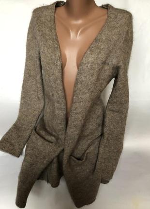 Шикарный удлинённый кардиган с шерстью и мохером