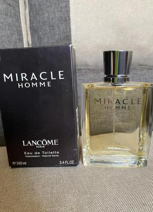 Туалетная вода lancome miracle homme 100 мл, снята с производства. редкость. оригинал.