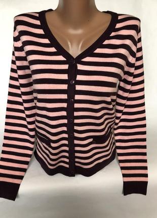 Крутой полосатый кардиган из шерсти