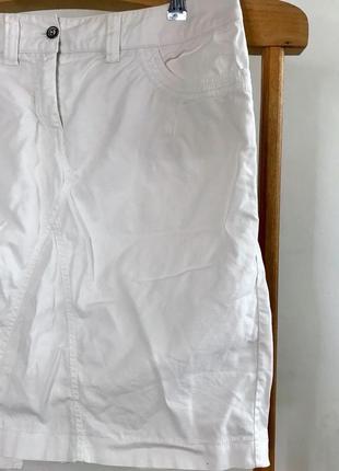 Короткая белая юбка джинс4 фото