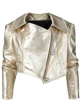 Куртка/косуха золотого цвета - кожа, gold cut (германия), размер s3 фото