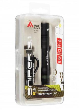 Ліхтар тактичний mactronic sniper 3.1 (130 lm) usb rechargeable magnetic (thh0061)9 фото