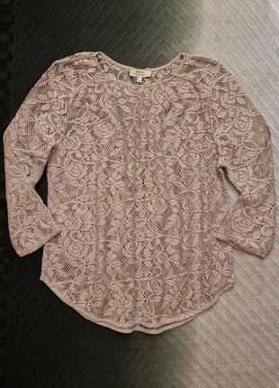 Легкая ажурна блуза "латте"