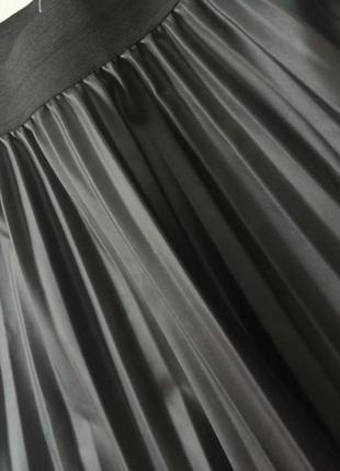 Кожаная юбка плиссе премиум качества5 фото