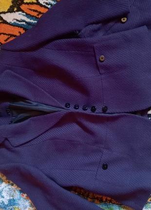 Теплый классический фиолетовый костюм юбка пиджак marks &amp; spencer5 фото