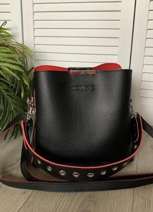 Женская модная сумка черная вместительная сумочка  экокожа7 фото