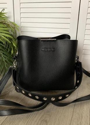 Женская модная сумка черная вместительная сумочка  экокожа2 фото