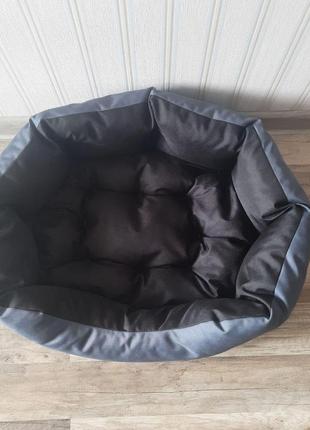 Лежак для маленьких пород собак и котов 40х30см серый с черным6 фото