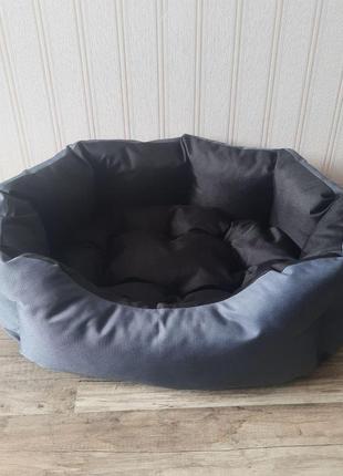 Лежак для маленьких пород собак и котов 40х30см серый с черным3 фото
