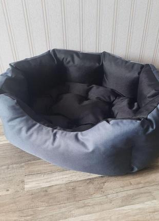 Лежак для маленьких пород собак и котов 40х30см серый с черным2 фото