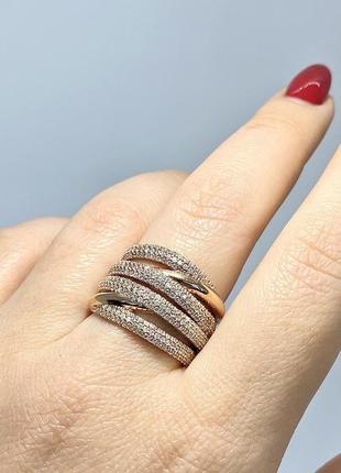 Широкое серебряное кольцо с маленькими камнями9 фото