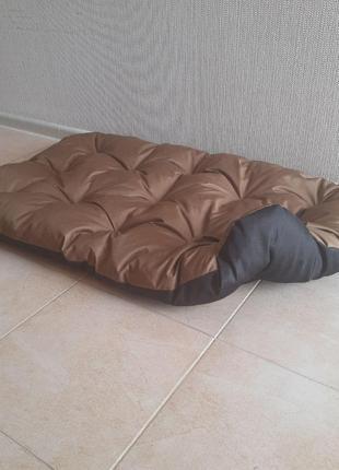 Лежак для середніх собак чорний коричневий 85х63х10см7 фото