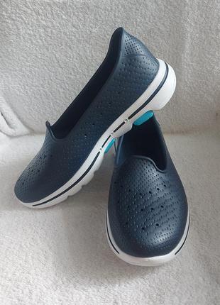 Слипоны мокасины резиновые skechers cali gear 38p синие