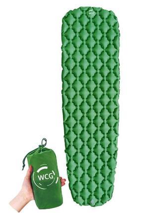 Надувний карімат похідний, туристичний wcg для кемпінгу (зелений)1 фото