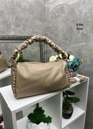 Женская сумочка черная бежевая пудровая коричневая сумочка3 фото