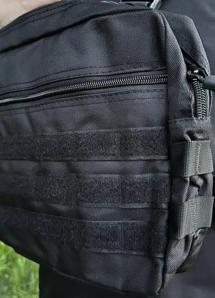 Тактическая нагрудная черная сумка.  армейская сумка жилет, бананка9 фото