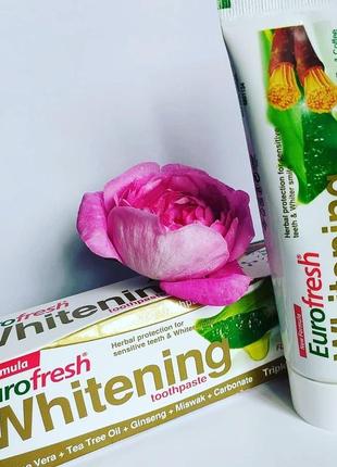 Відбілююча зубна паста від кровоточивості та запалення ясен eurofresh whitening3 фото