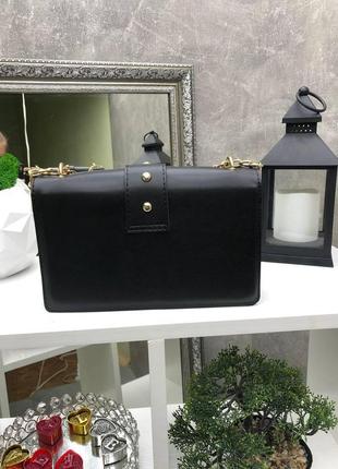 Женская каркасная сумочка черная с птичками клатч крос боди  на цепочке экокожа6 фото