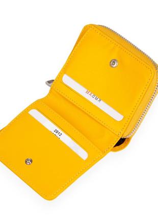 Жіночий маленький шкіряний гаманець karya 2012-56 жовтий4 фото