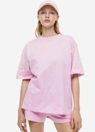 Жіноча рожева футболка h&m box (1158572007)