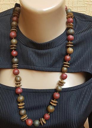 Деревянные  винтажные  бусы  из тайского дерева.