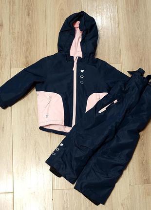Лыжные комплекты для девочек куртка и полукомбинезон сrivit® pro 86-92