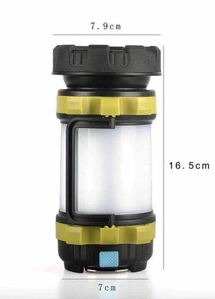 Фонарь лампа светильник на аккумуляторе для кемпинга t6 c power bank с зарядкой для телефона + водозащита7 фото