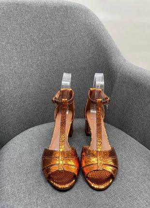 Эксклюзивные босоножки из итальянской кожи и замши женские на каблуке3 фото