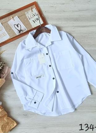 Шкільна біла блуза рубашка сорочка для дівчинки