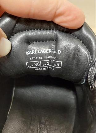 Черные кеды karl lagerfeld 37.5-38 размио оригинал оригинал кожаные7 фото