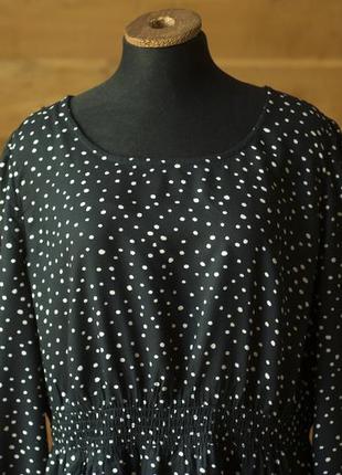 Чорна батальна сукня в горох жіноча міді yessica, розмір xl 2xl2 фото