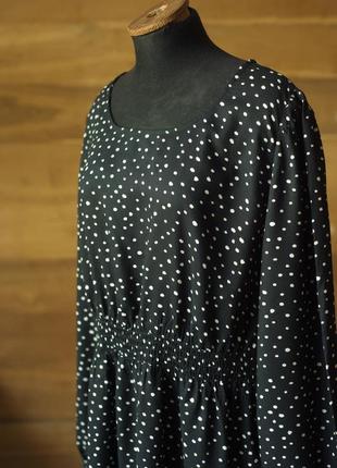 Чорна батальна сукня в горох жіноча міді yessica, розмір xl 2xl4 фото