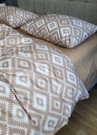 Орнамент беж, cotton (полуторній)