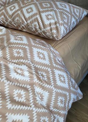 Орнамент беж, cotton (полуторній)