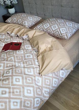 Орнамент беж, cotton (полуторній)