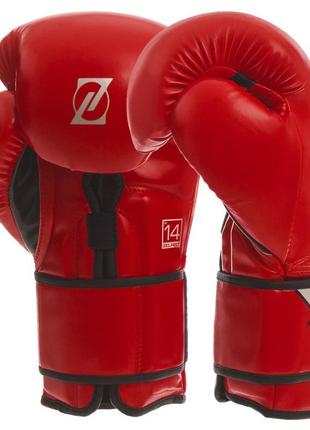 Перчатки боксерские на липучке zelart bo-1361 красный2 фото