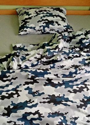 Постільна білизна камуфляж синій ранфорс meriset -