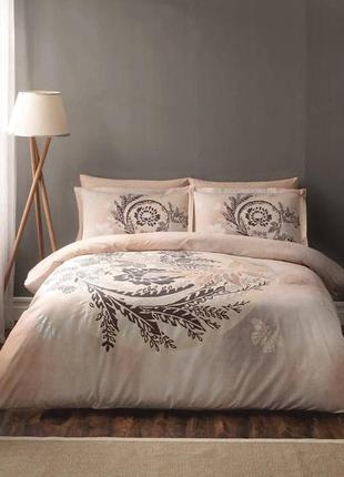 Двуспальный евро комплект tac laos kahve сатин-delux