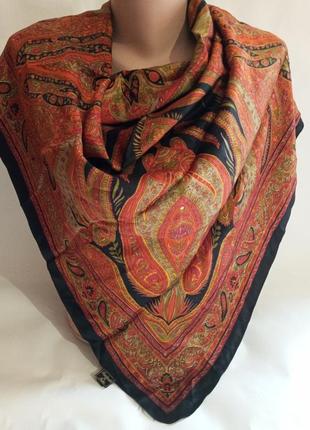 Платок платок большой шаль в стиле винтаж индия каре handmade