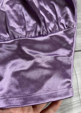 Атласный женский топ фиолетовый s 165/88а5 фото