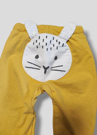Детские трикотажные брюки с манжетами зайчик5 фото