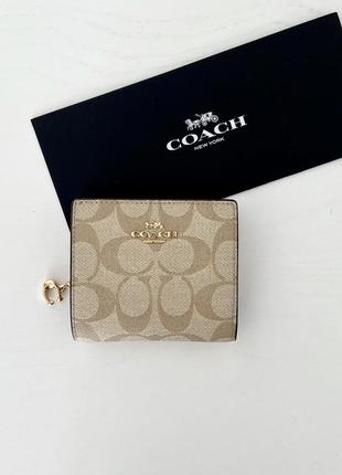 Coach snap wallet женский кожаный брендовый кошелек коуч коач оригинал портмоне на подарок жене на подарок девушке