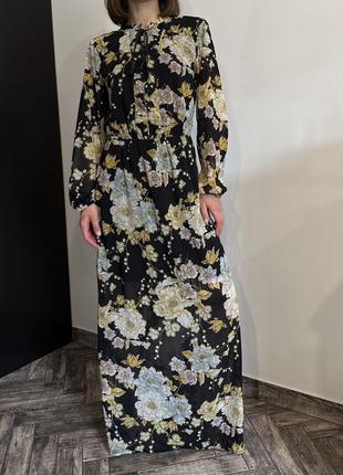 H&amp;m длинное платье в цветочный принт