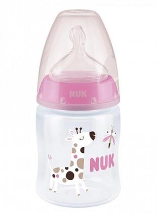 Бутылочка для кормления nuk first choice plus жираф 150 мл розовая (3952399)