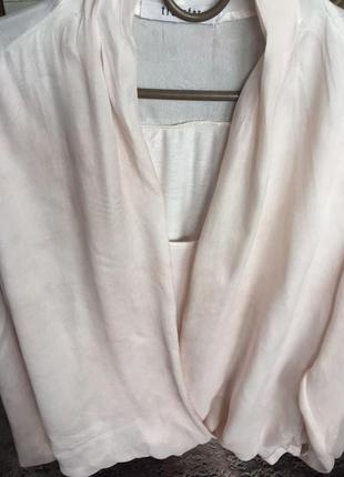 Transfer iталійська неймовірно гарна комбінована блуза пудрового кольору2 фото