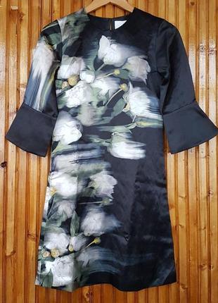 Платье мини h&m conscious exclusive из льна с шёлком.4 фото