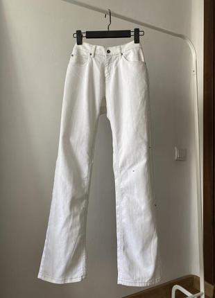 Белые джинсы, прямые джинсы4 фото